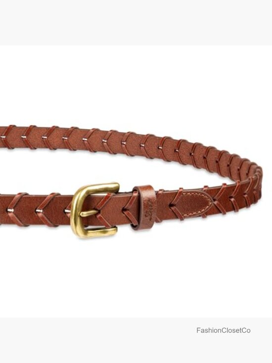 Fully Adjustable Skinny Braided Genuine Leather Casual Belt main image 6